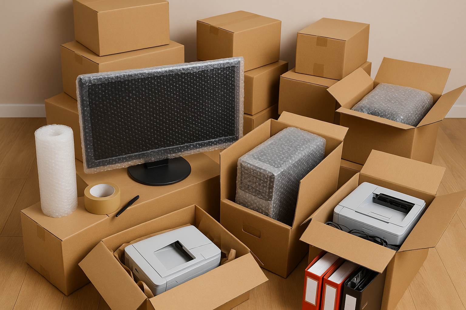 אריזת ציוד משרדי